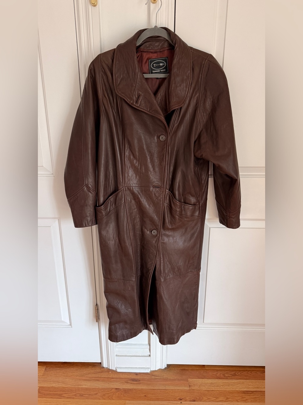 Tannery West Brown Leather Long Coat